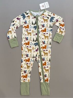 Bamboo Zippy Pajamas in Forest Friends Print